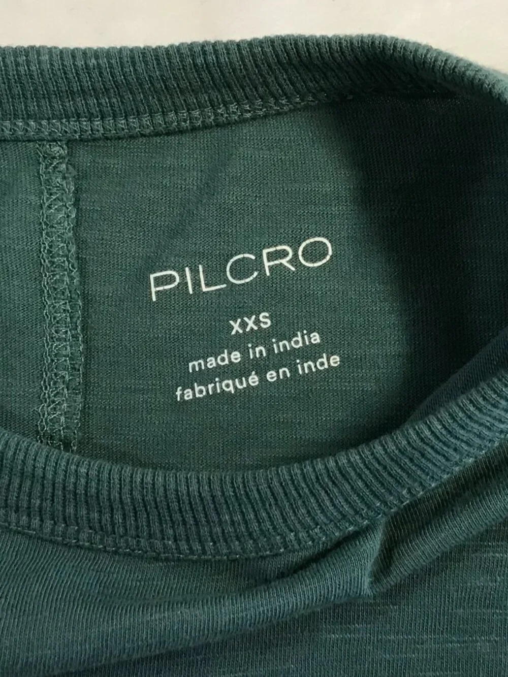 Pilcro Anthropologie Seamed Cotton Corset Tee XXS Teal Long Sleeve Crop Top